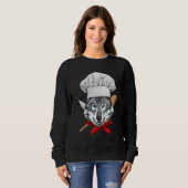 Sweatshirt Restaurant Gray Wolf Chef Cook Kitchen Cooking  An (Devant entier)