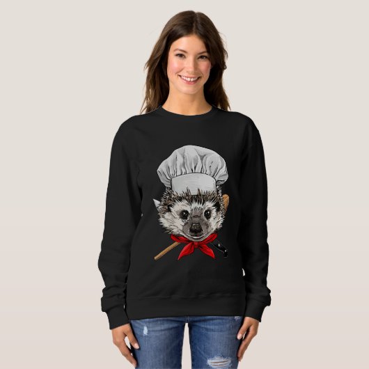 Sweatshirt Restaurant Hedgehog Chef Kitchen Cook Culinary Coo (Devant entier)