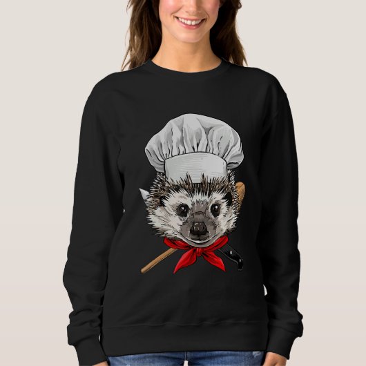 Sweatshirt Restaurant Hedgehog Chef Kitchen Cook Culinary Coo (Devant)