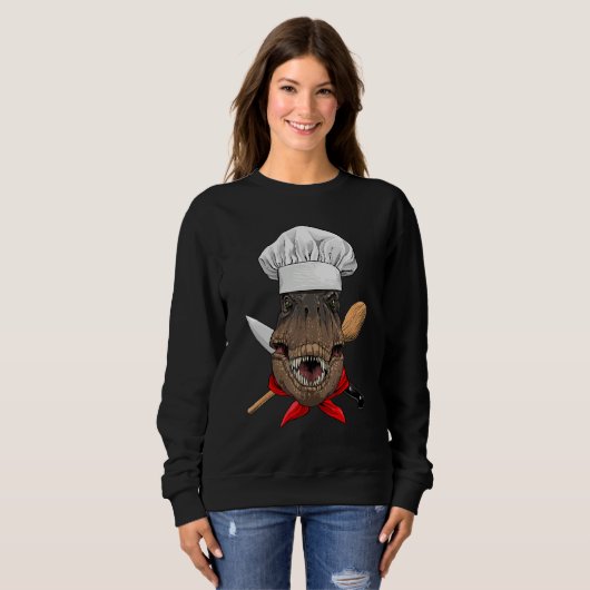 Sweatshirt Restaurant Rex Chef Cook Kitchen Cooking  Dinosaur (Devant entier)