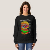 Sweatshirt Restauration Rapide Cheeseburger Anatomie D'Un Bur (Devant entier)