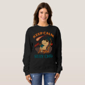 Sweatshirt Restez Calme Et Restez Refroidi Météo À Observer (Devant entier)