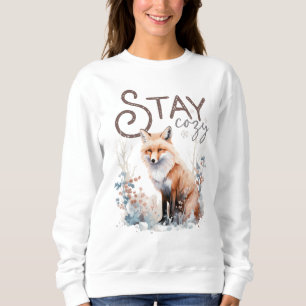 Sweatshirt Restez confortable Woodland Fox Noël