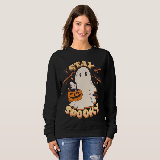 Sweatshirt Restez Éffrayant (Devant entier)