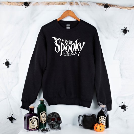 Sweatshirt Restez Éffrayant sorcière Halloween drôle