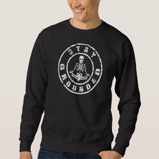 Sweatshirt Restez électricien au sol (Devant)