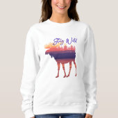 Sweatshirt Restez en forme d'orignal sauvage (Devant)