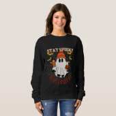 Sweatshirt Restez Fantomatique Halloween Fantôme (Devant entier)