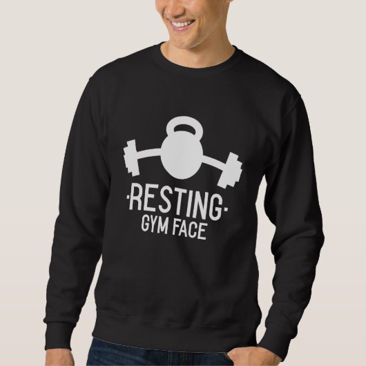 Sweatshirt Resting Gym Face  Work Out Weight Lifting Fitness (Devant)