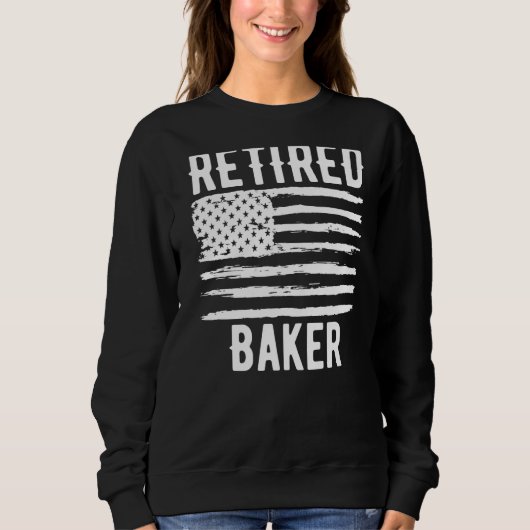 Sweatshirt Retired Baker Profession American Flag Premium (Devant)