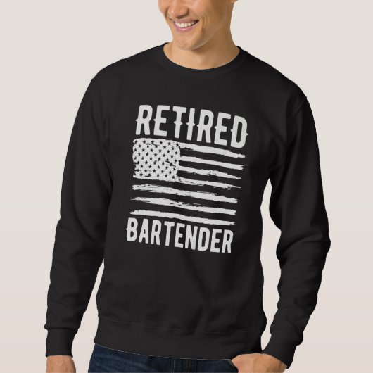 Sweatshirt Retired Bartender Profession American Flag Premium (Devant)