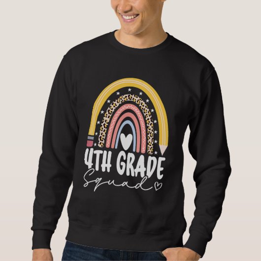 Sweatshirt Retour À L'École Arc-en-Ciel 4e Classe (Devant)