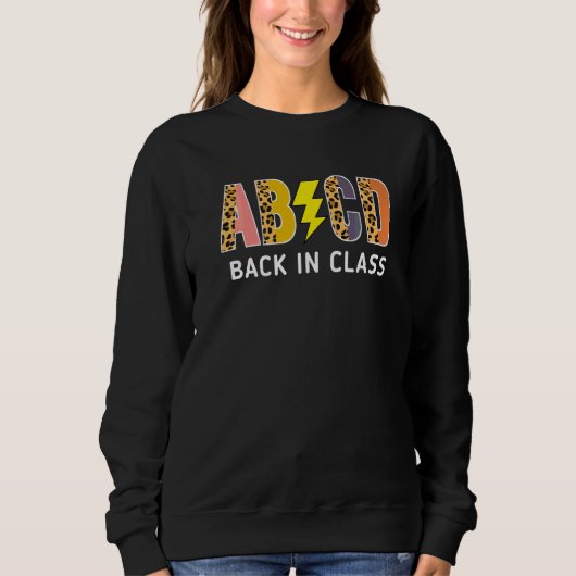 Sweatshirt Retour à l'école Enseignant Élèves Léopard Abcd Re (Devant)