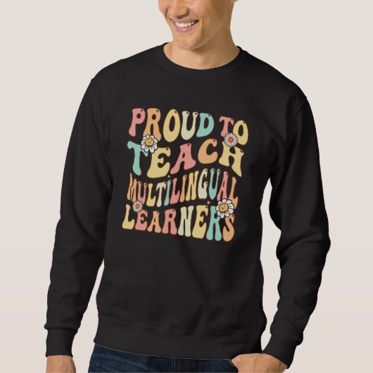 Sweatshirt Retour à l'école Fier d'enseigner Apprenant multil (Devant)