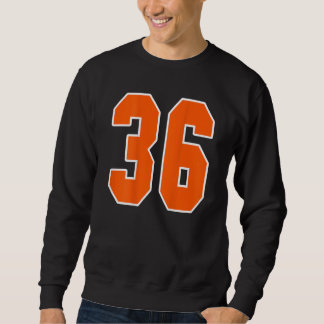 Sweatshirt Retour Imprimer Orange Sports Bloc Numéro 36 Pour