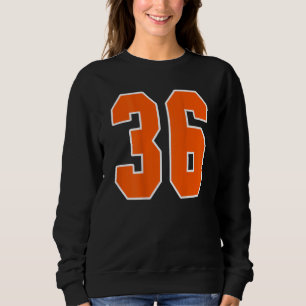 Sweatshirt Retour Imprimer Orange Sports Bloc Numéro 36 Pour