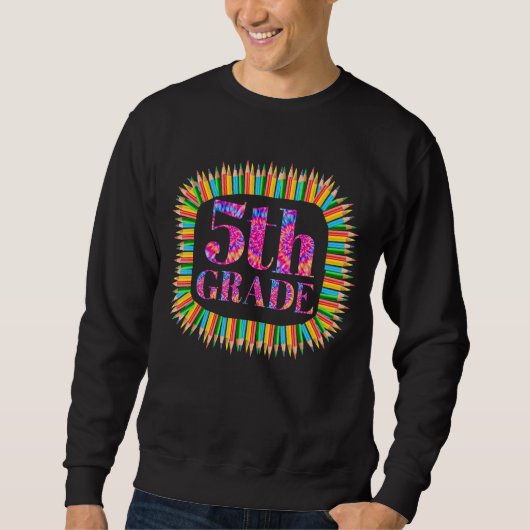 Sweatshirt Retourner À L'École Type Dye 5e Classe (Devant)