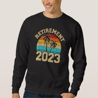 Sweatshirt Retraite 2023 Vintage Plage Pour Collègue De Trava
