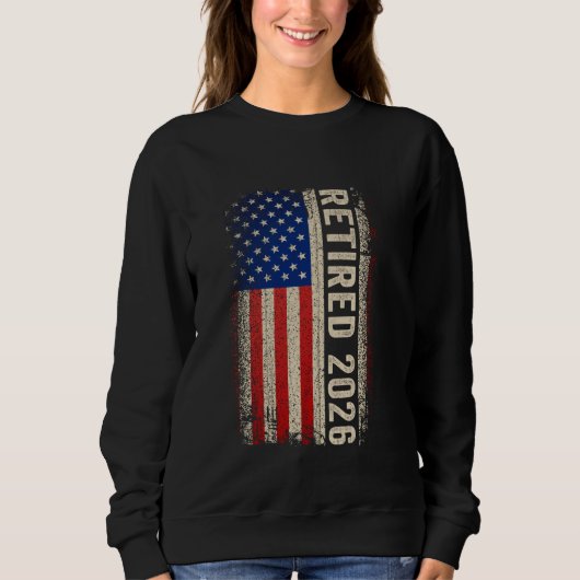 Sweatshirt Retraité 2026 Plus Mon Problème Drapeau Américain (Devant)