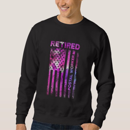 Sweatshirt Retraité Postal Worker Us drapeaux Mailman Retrait (Devant)