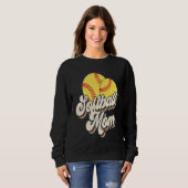 Sweatshirt Retro 70s Softball Mom Cute Player Mama Team Sport (Devant entier)