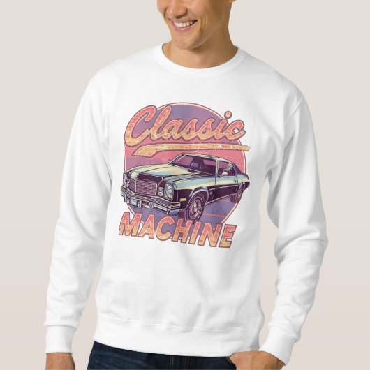 Sweatshirt Retro 80s "Classic Machine" Vintage Car (Devant)