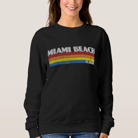 Sweatshirt Retro 80s Miami Beach Florida FL Souvenir (Devant)
