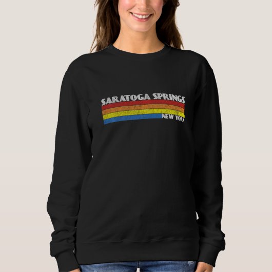 Sweatshirt Retro 80s Saratoga Springs New York NY Souvenir   (Devant)