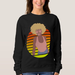 SWEATSHIRT RETRO AFRO QUEEN - REINE AFRO-AMÉRICAINE