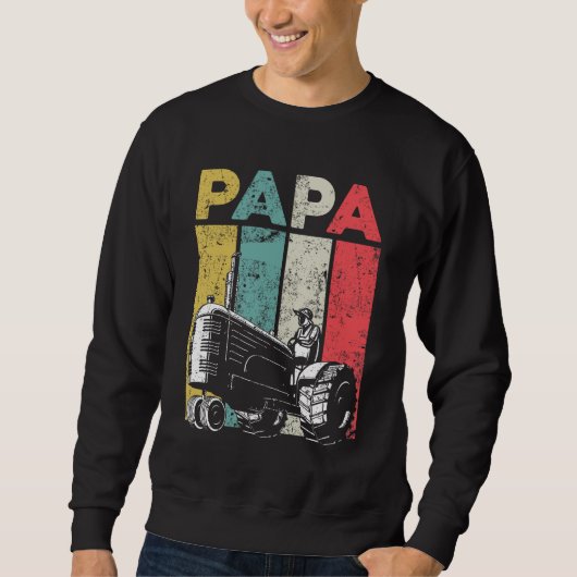 Sweatshirt Rétro Agriculture Papa Tracteurs Fermier Père (Devant)