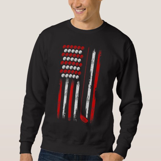 Sweatshirt Retro American Flag Golf for Golfer Funny Golf (Devant)