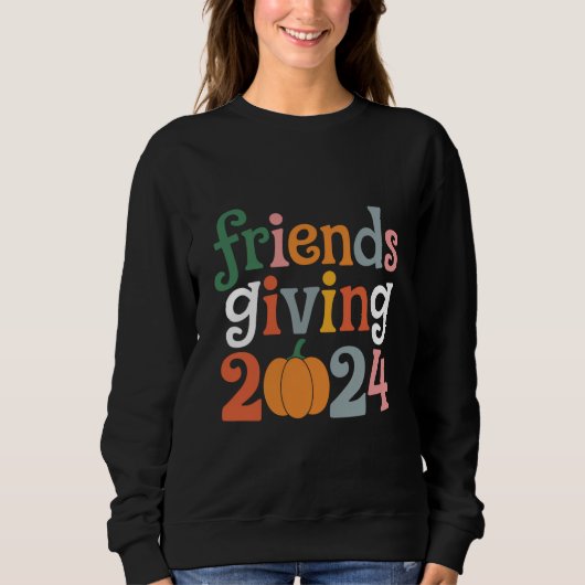 Sweatshirt Retro Amis Donnant 2024 Thanksgiving Fall (Devant)