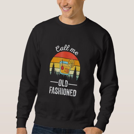 Sweatshirt Retro Appelez-Moi Whiskey Old Fashid Wisconsin Vin (Devant)