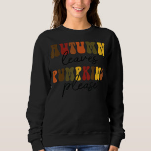 Sweatshirt Retro Automne Feuilles Citrouille S'Il Vous Plaît