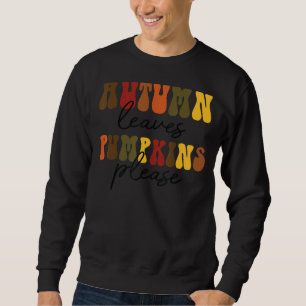 Sweatshirt Retro Automne Feuilles Citrouille S'Il Vous Plaît