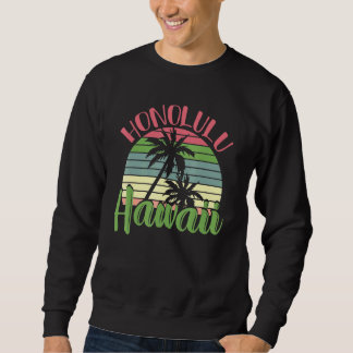 Sweatshirt Retro Beach Hawaiian Summer Palm Trees Tropical Ha