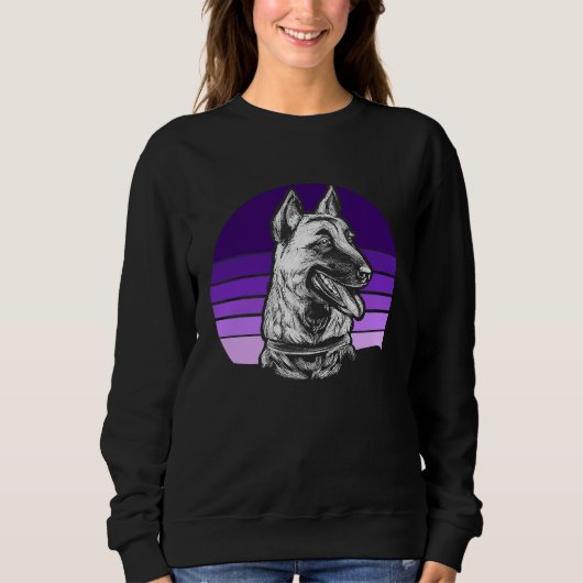 Sweatshirt Retro Belgian Malinois 1 (Devant)