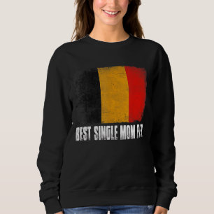 Sweatshirt Retro Belgique Drapeau meilleure maman célibataire