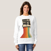 Sweatshirt Retro Camera with Rainbow Print (Devant entier)