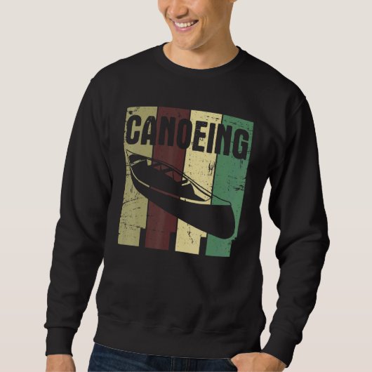 Sweatshirt Retro Canoeing Paddle Paddling Canoeist Kayak Kaya (Devant)