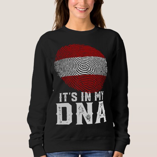 Sweatshirt Retro C'est dans mon ADN Empreinte Autriche Drapea (Devant)