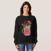 Sweatshirt Retro Christmas Coffee Merry Christmas Gingerbread (Devant entier)
