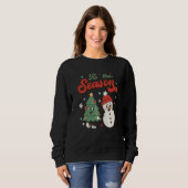 Sweatshirt Retro Christmas Tis The Season Christmas Tree Snow (Devant entier)