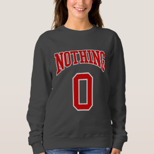 Sweatshirt Retro College Rouge Blanc Noir Rien Zéro Sport