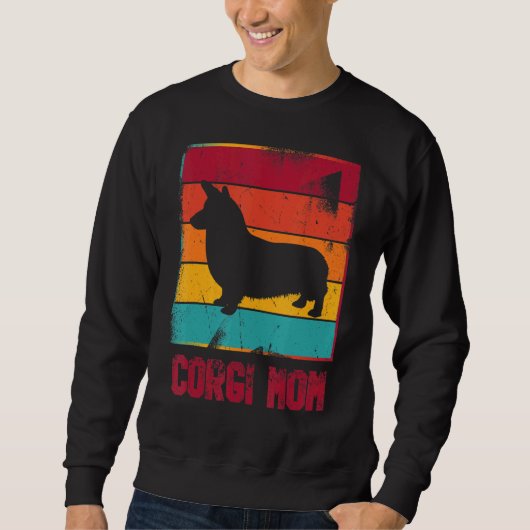 Sweatshirt Retro Corgi Maman Propriétaire Mère Animal Mama Ch (Devant)