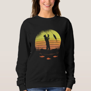 Sweatshirt Retro Coucher De Soleil Pêche Aimer Poisson Pour P
