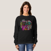 Sweatshirt Retro Cowgirl Boots Hat Sunflower Turquoise Wester (Devant entier)