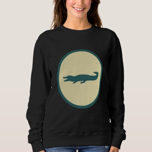 Sweatshirt Retro Crocodile Vintage Wild Animal (Devant)
