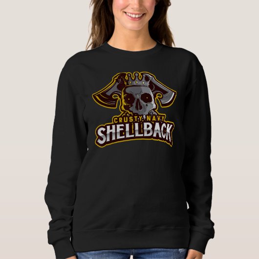 Sweatshirt Retro Crusty Marine Shellback Défenseur Du Profond (Devant)