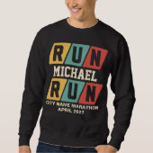 Sweatshirt Retro Custom Name Marathon Support (Devant)